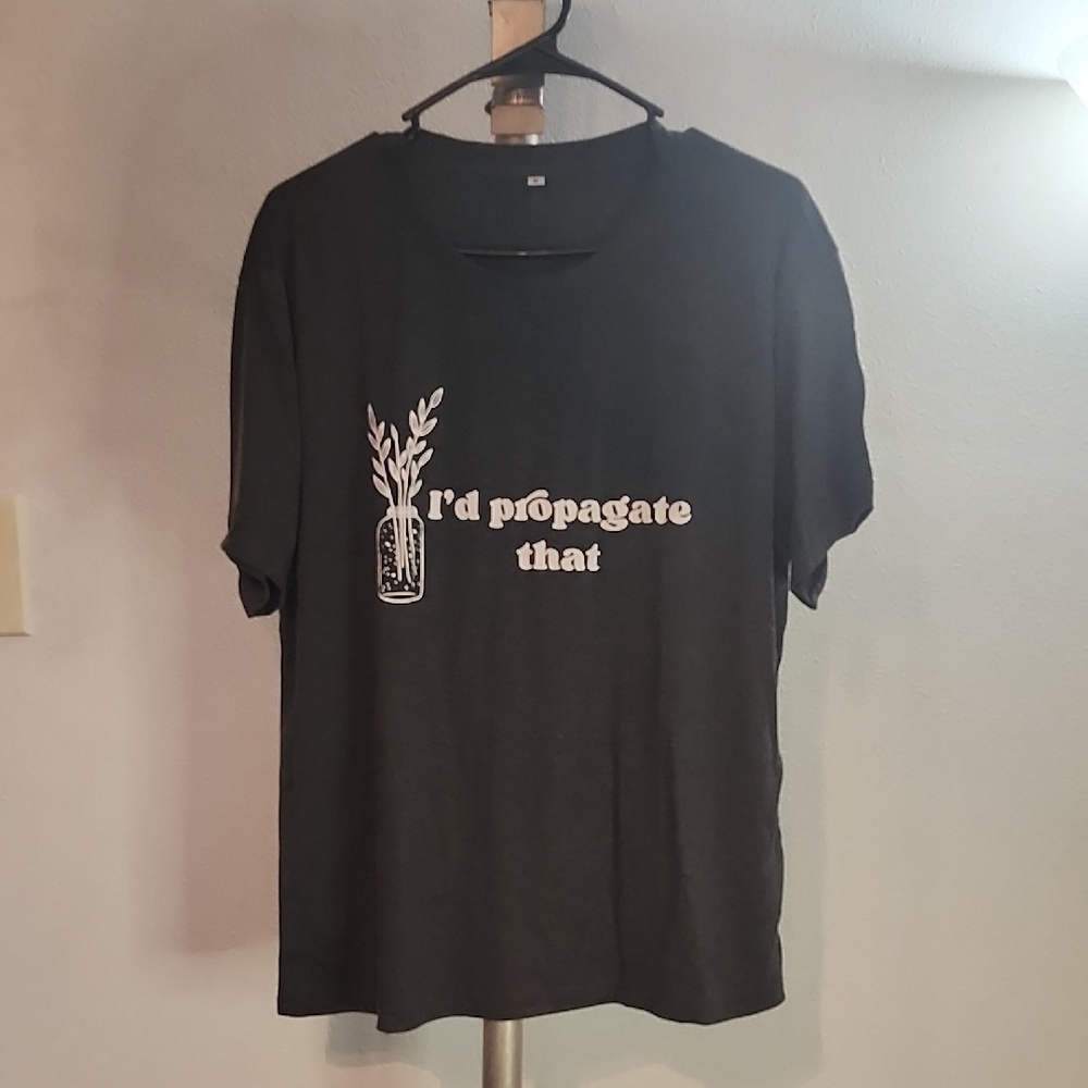 Graphic T-Shirt with Plant Design